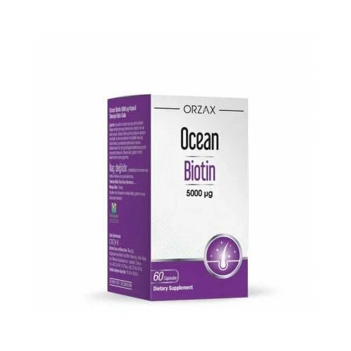 ORZAX Ocean Biotin 5000 mkg/ Орзакс Океан Биотин (Витамин В7) 5000 мкг, 60 капсул