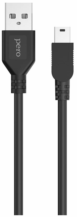 Дата-кабель PERO DC-09 mini-USB, 1m, Black - фото №2