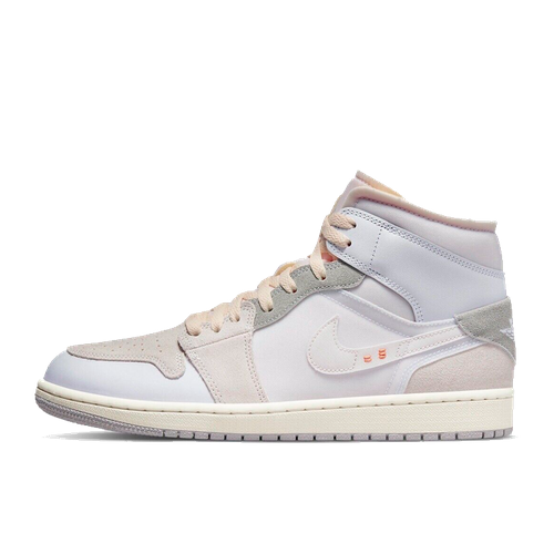 фото Кроссовки jordan air jordan 1 mid se craft, размер 42 eu, белый, серый