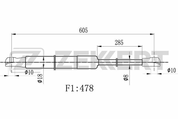 Амортизатор багажника Chevrolet Cruze (J308) 12- Zekkert