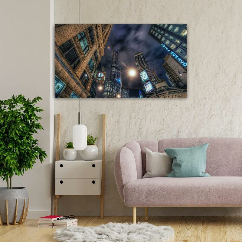 Картина на холсте 60x110 LinxOne "Города, здания, дома, архитектура" интерьерная для дома / на стену / на кухню / с подрамником