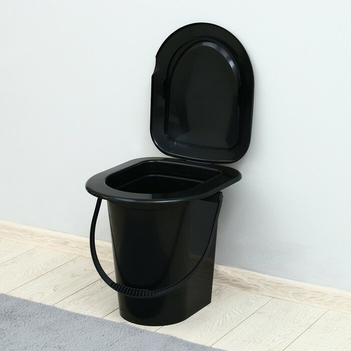Ведро-туалет 17 л, съемный стульчак, черный 1005135 - фотография № 6