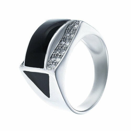 фото Кольцо element47, серебро, 925 проба, фианит, размер 19.25