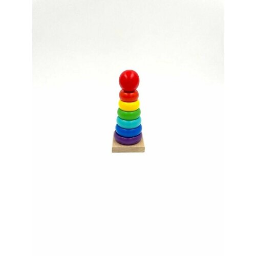 Пирамидка разноцветная деревянная 350₽