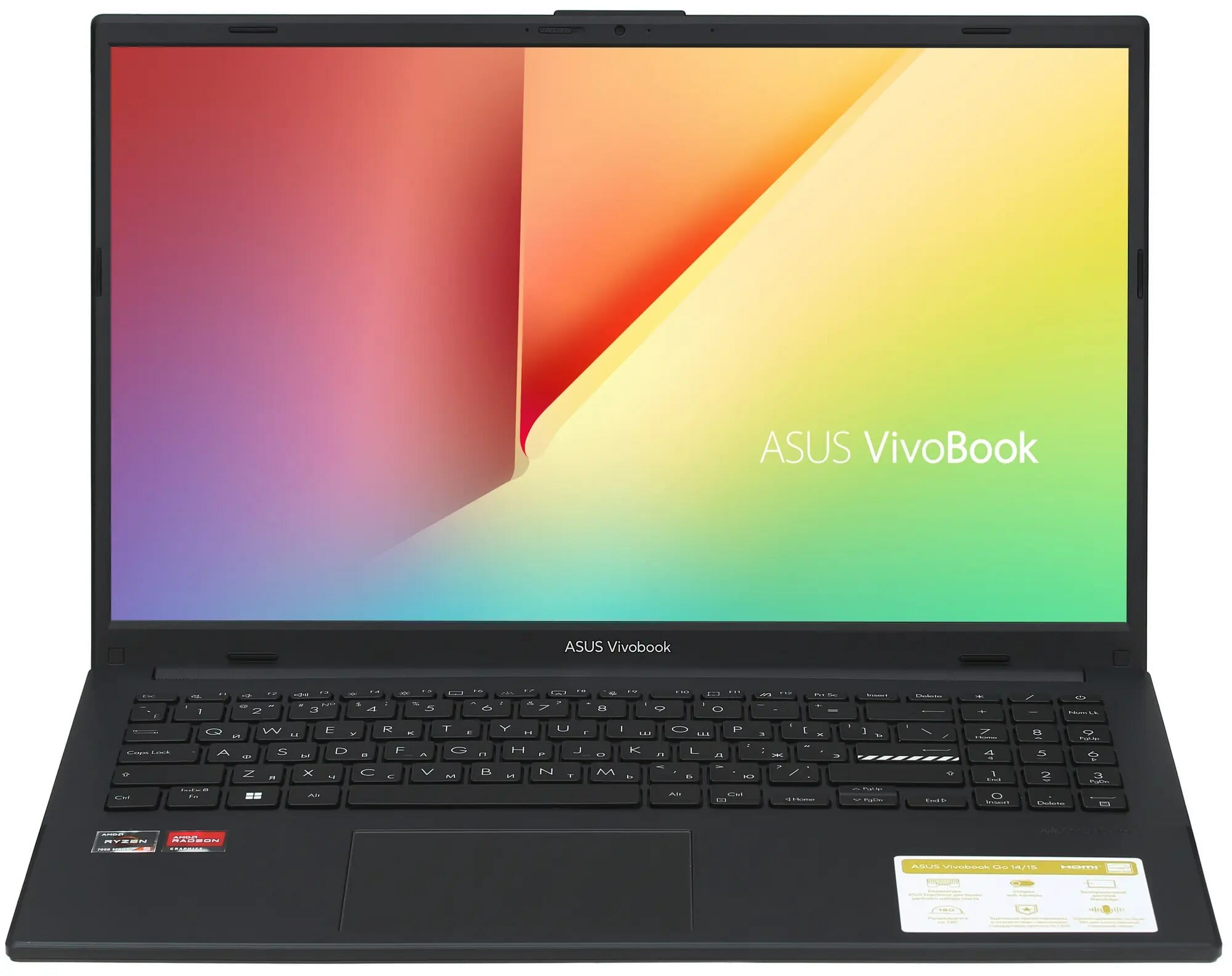 Ноутбук ASUS Vivobook Go 15 OLED (90NB0ZR2-M012U0) 15.6"/Ryzen 5 7520U/AMD Radeon Graphics/16/512Gb/Черный/Без ОС/RU