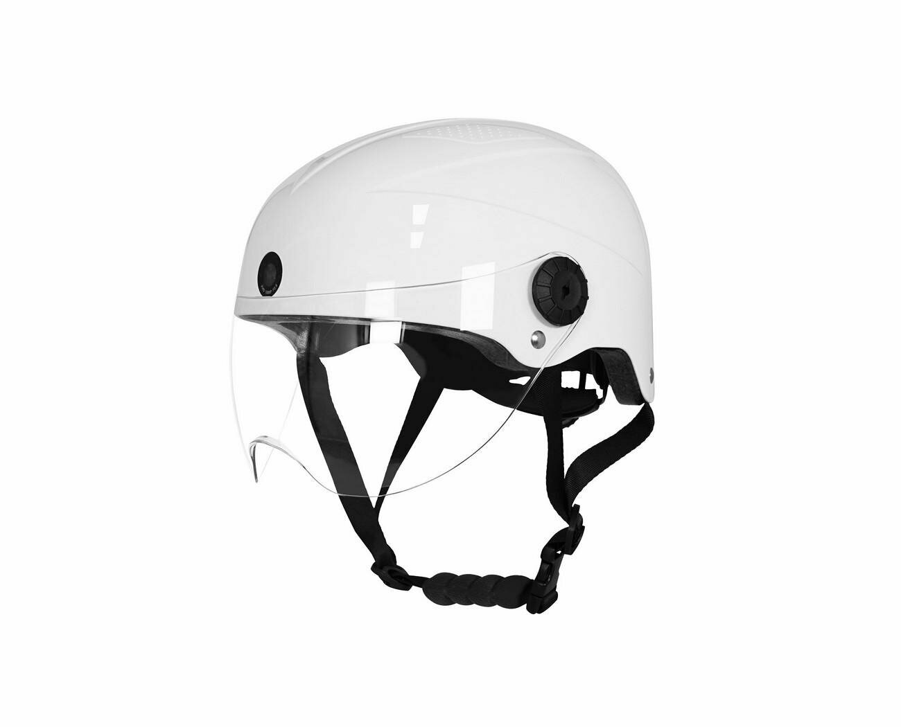 Велошлем GOLD START (FR-100-W) (I34541MO) с Full HD камерой и Bluetooth гарнитурой - шлем белый для мотоцикла мужской. Микрофон встроенный
