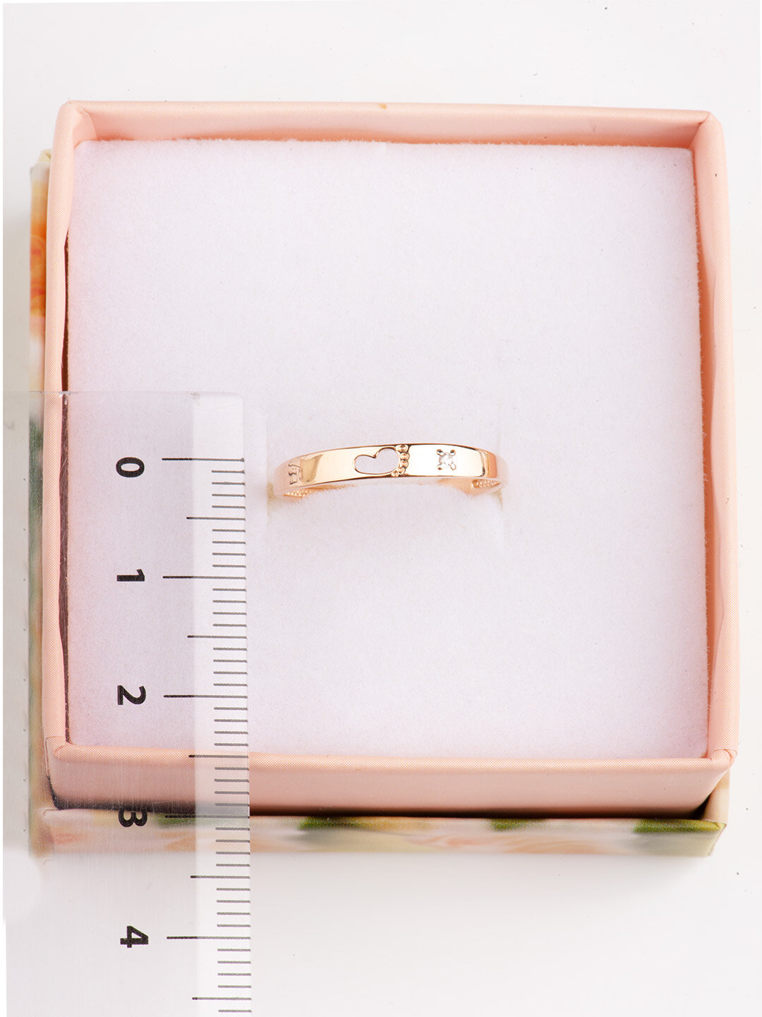 Кольцо VOROBYEVA, красное золото, 585 проба, фианит, размер 19, ширина 3 мм, красный — фото 1