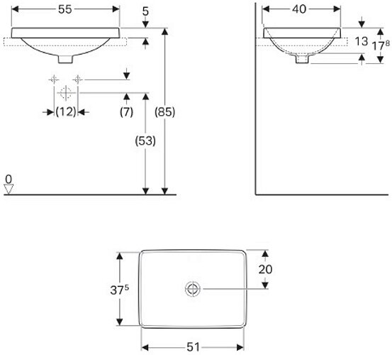 Раковина Geberit VariForm 55 см 500.738.01.2