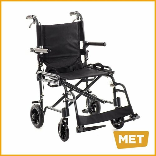 Инвалидная коляска для взрослых MET TRANSFER 280, облегчённая, грузоподъемность 130кг