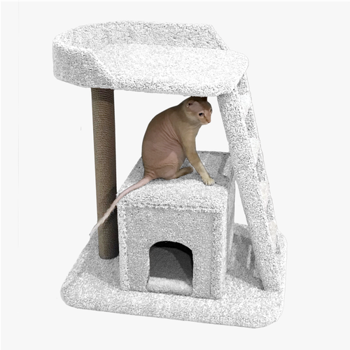 Лежанка для кошек с когтеточкой Моя Котя "Дом отдыха" белый