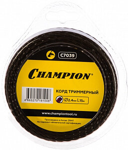 Леска корд триммерный "Champion" Magic 2.4ммх15м (витой квадрат)