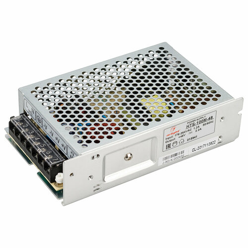 блок питания hts 100 24 ls 24v 4 2a 100w arl ip20 сетка 3 года arlight 023256 1 шт Блок питания HTS-100M-48 (48V, 2.2A, 100W) (ARL, IP20 Сетка, 3 года) | код. 15941 | Arlight ( 1шт. )