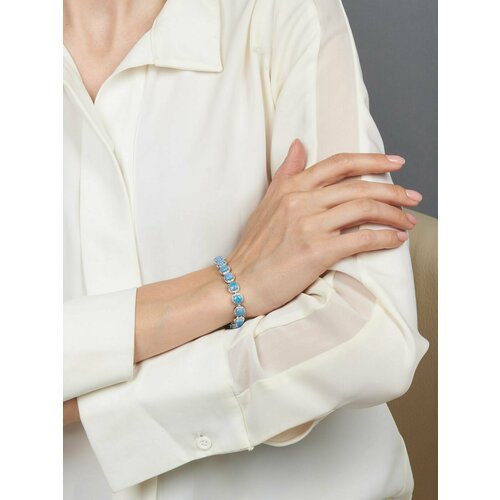 фото Браслет, опал, бирюза, размер 18 см, бирюзовый, серебряный bijuton