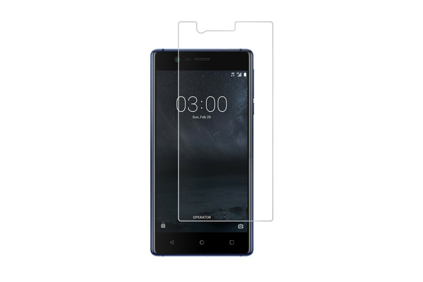 Защитное стекло для Nokia 3 / на Нокиа 3 На плоскую часть экрана 0,33 мм