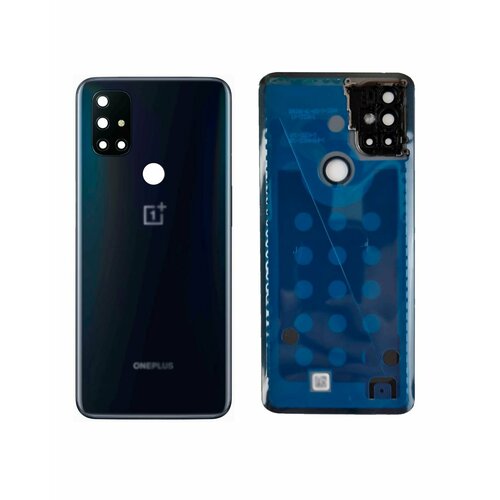 Задняя крышка для OnePlus Nord N10 5G темно-серая (Midnight Ice) со стеклом камеры серый