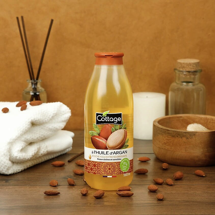 Гель для душа Argan Oil с маслом арганы, питательный, для сухой кожи 560 мл COTTAGE - фото №7