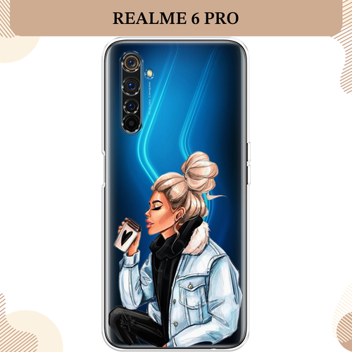 Силиконовый чехол Cute girl на Realme 6 Pro / Реалми 6 Про, прозрачный силиконовый чехол cute girl collage на realme 6 pro реалми 6 про