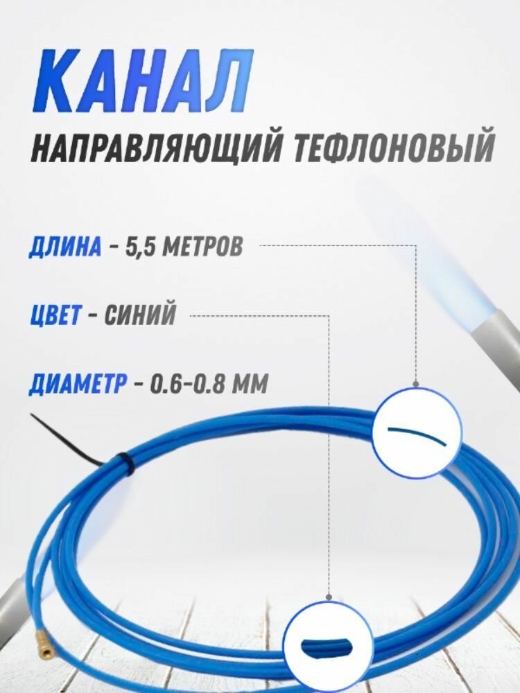 Канал направляющий тефлон DEKA 55 м синий d 06-08 мм