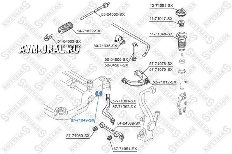 STELLOX 8771049SX 87-71049-SX_сайлентблок нижн. рычага зад!\ Mazda 6 GG/GY all 02>