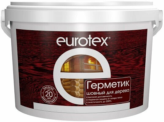 Герметик Шовный Eurotex 3кг Орех для Срубов Акриловый / Евротекс.