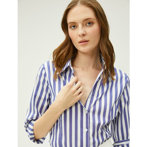 фото Рубашка koton, размер 34, синий