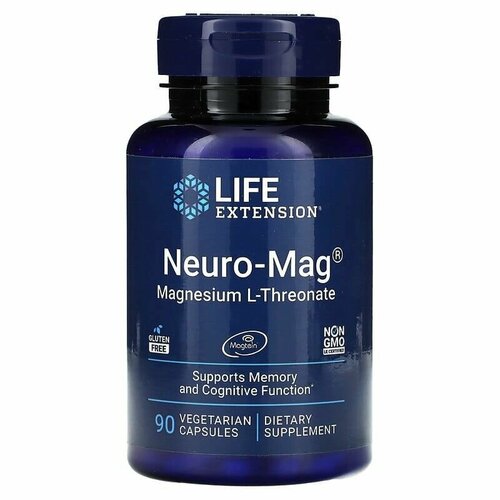 Магний Life Extension, Neuro-Mag, Magnesium L-Threonate, 90 капсул