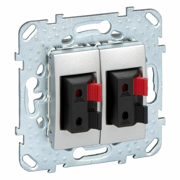 Аудио-розетка Schneider Electric UNICA TOP, скрытый монтаж, алюминий, MGU5.8787.30ZD