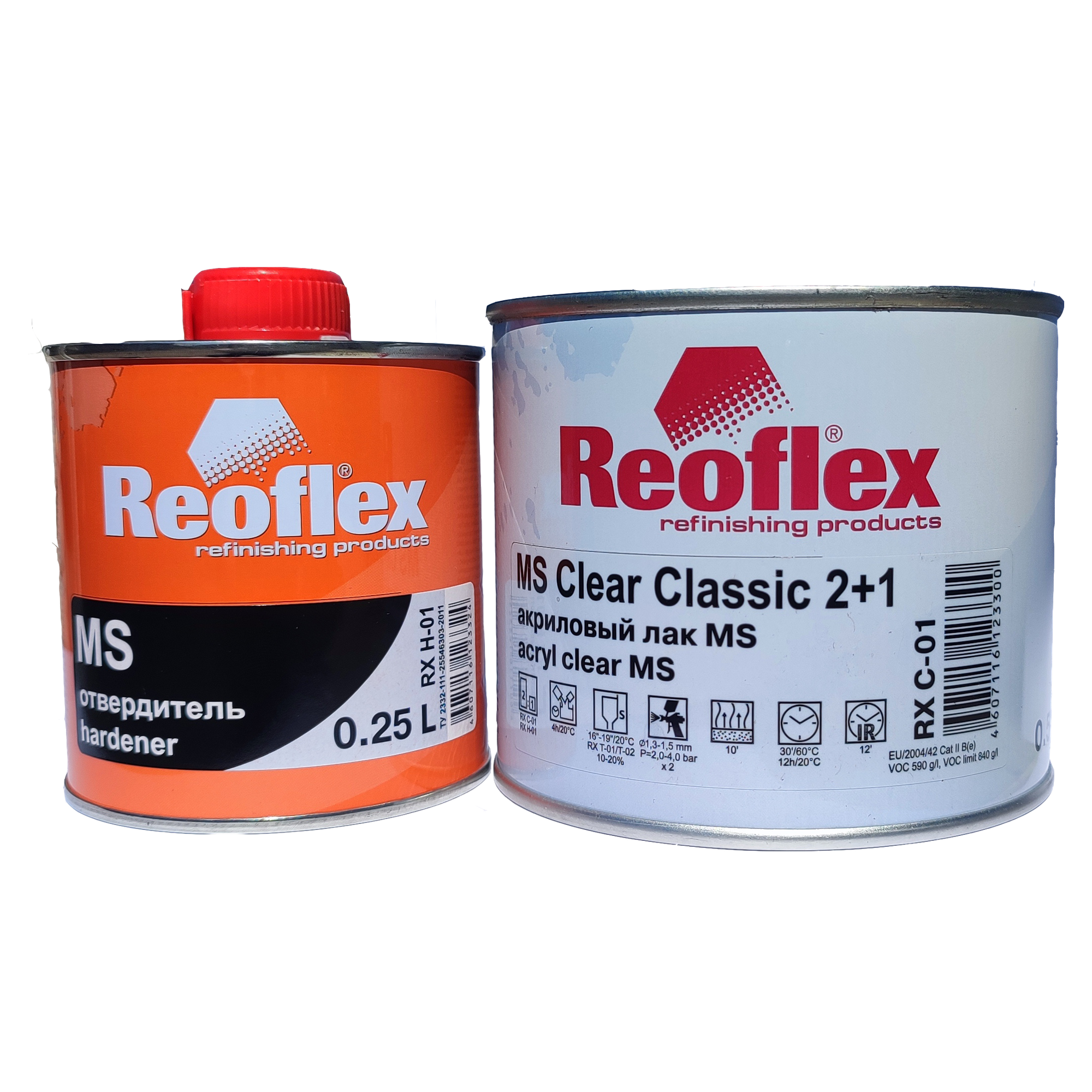 Акриловый лак MS (0,5 л) Reoflex RX C-01 с отвердителем