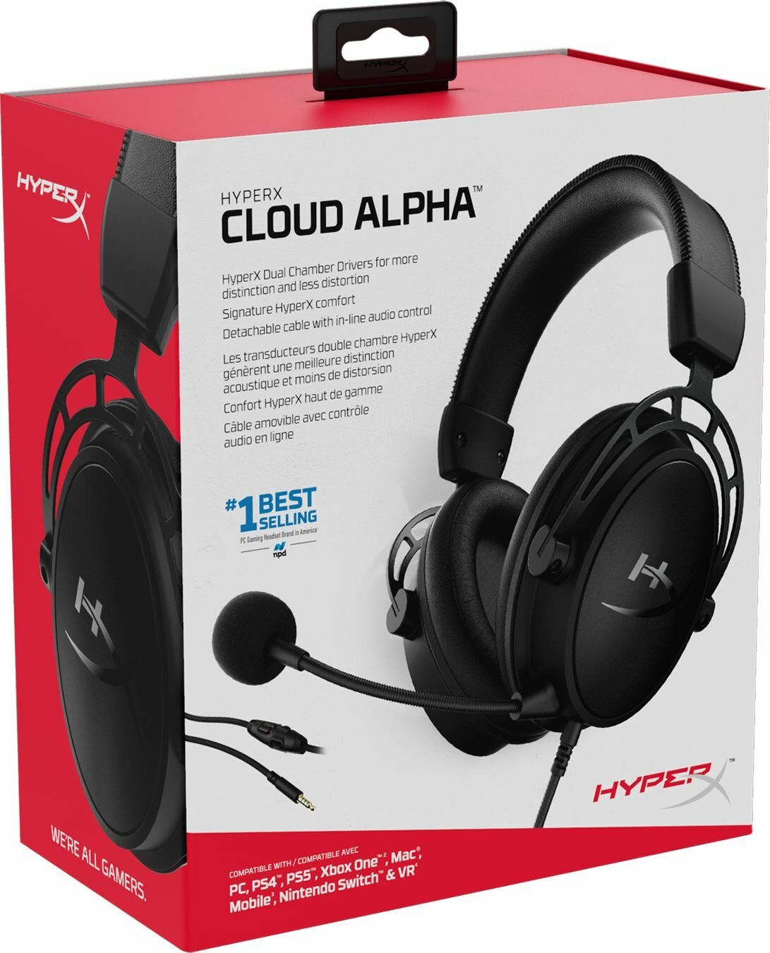 Гарнитура игровая HyperX Cloud Alpha, красный/черный (4p5l1ab#uuf) - фото №20