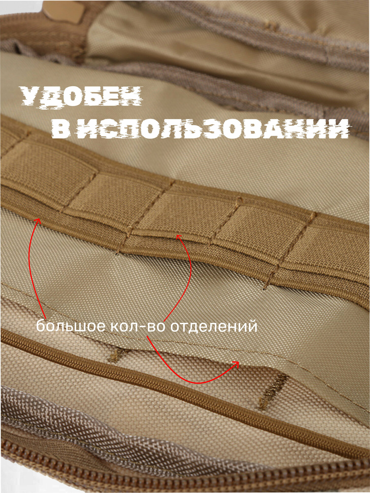 Подсумок аптечка тактический песочный Molle органайзер на рюкзак, жилет — фото 1