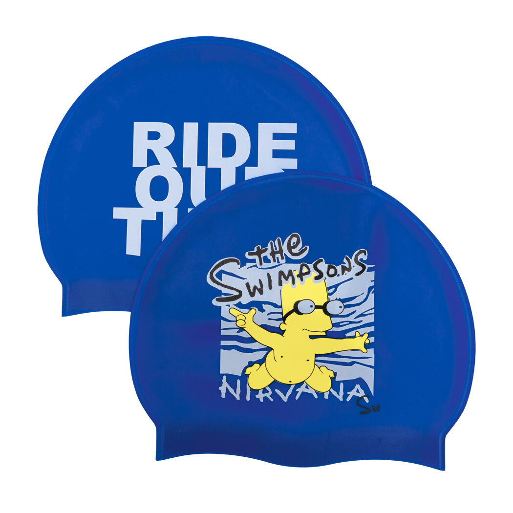 Силиконовая шапочка для плавания SwimRoom "Swimpson", цвет синий