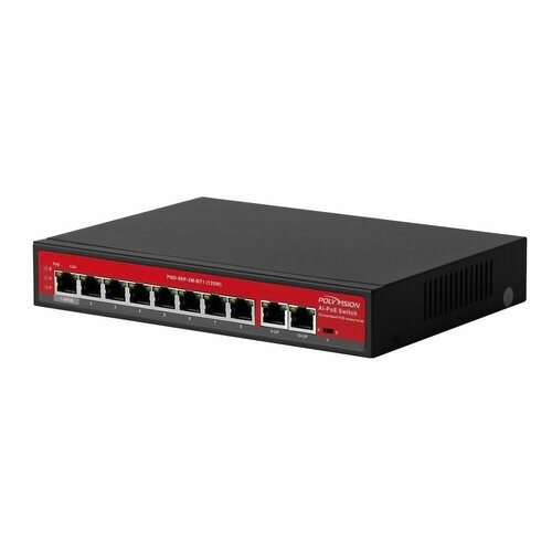 10-портовый AI коммутатор с функцией PoE PND-08P-2M-BT1 (120W) d link dph 150s f5a voip phone 1 10 100base tx wan port and 1 10 100base tx lan port call control protocol sip russian menu 2 independent sip line