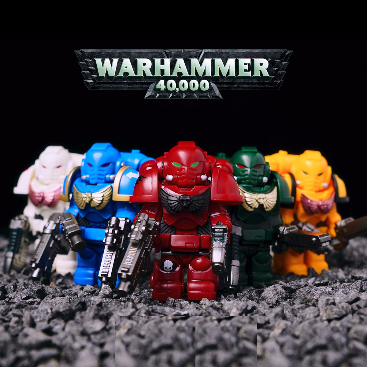 Набор минифигурок Космических десантников MY601-605 Вархаммер 40000 / Warhammer 40000 совместимы с конструктором лего / 5 шт 4,5 см пакет