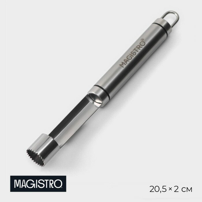 Нож для удаления сердцевины Magistro Solid, 20,5х2 см, цвет хромированный