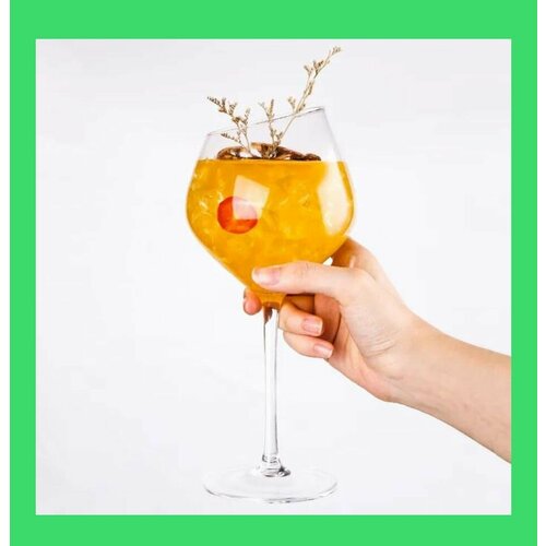 Набор бокалов для вина 570 мл, из выдувного стекла на тонкой ножке со скошенным краем, 6 шт.