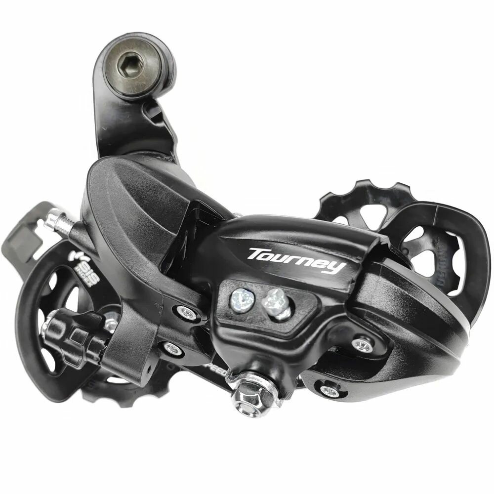 Задний переключатель скоростей, Shimano TY-300, Tourney 6-7 скоростей, крепление на петух (болт)