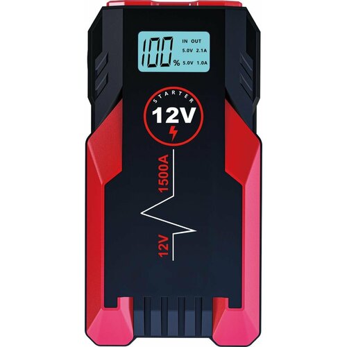 Пуско-зарядное автомобильное автономное устройство JUMP STARTER 10000 mAh, 400А-1000А, USB, LED-фонарь