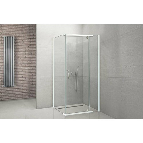 Душевой уголок Royal Bath стекло прозрачное профиль белый 6мм прямоугольник 80х80х185