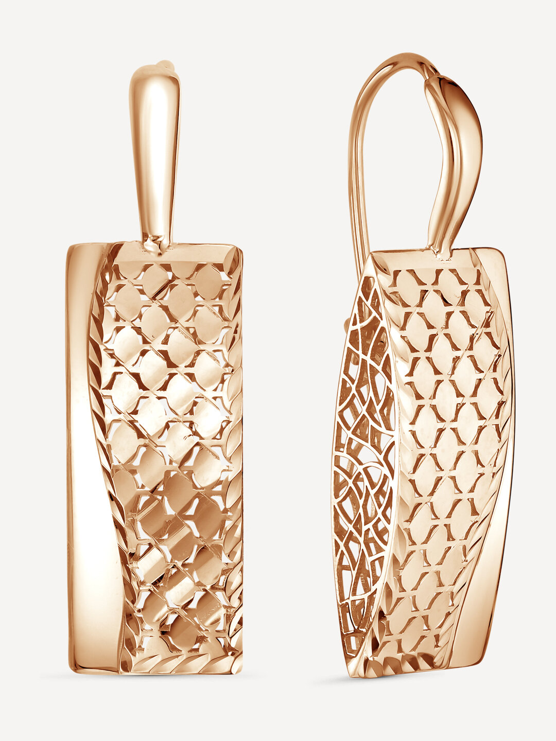 Серьги красное золото 