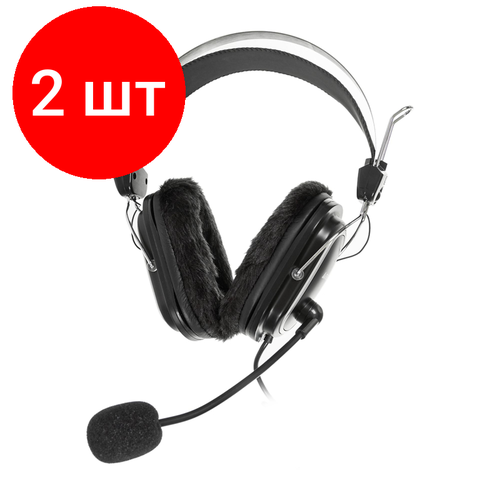 Комплект 2 штук Гарнитура A4Tech HS-60 черный 25м мониторные 498900₽