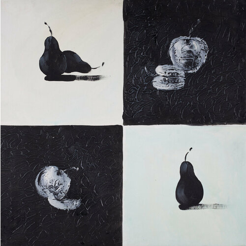 Картина на холсте для интерьера на стену в квартиру офис гостиную спальню интерьерная абстракция Яблоки и груши 4616₽