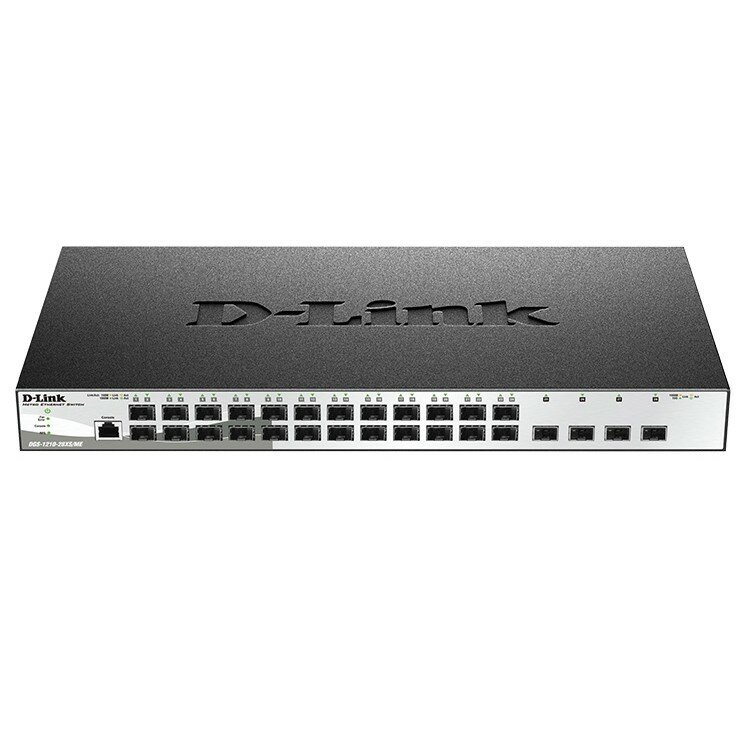 D-Link Сетевое оборудование DGS-1210-28XS ME B2A Управляемый L2 коммутатор с 24 портами 100 1000Base-X SFP и 4 портами 10GBase-X SFP+