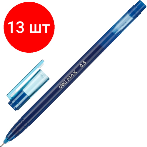 Комплект 13 штук, Ручка гелевая неавтомат. Deli шарик 0.5мм линия 0.3мм синяя EG62-BL ручка гелевая неавтомат deli шарик 0 5мм линия 0 3мм черная eg62 bk
