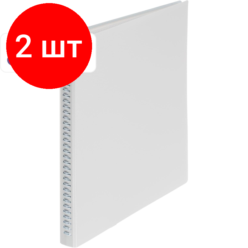 Комплект 2 штук, Папка файловая для нот с 30 прозр файлами A4 РР 0.8мм в ассортим 72585