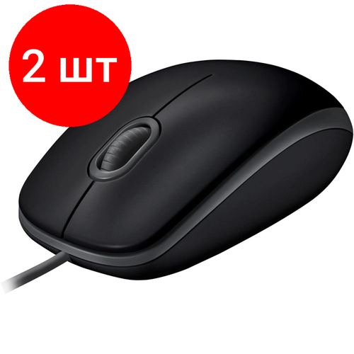 Комплект 2 штук, Мышь компьютерная Logitech M110 черная (910-005502/910-005490)