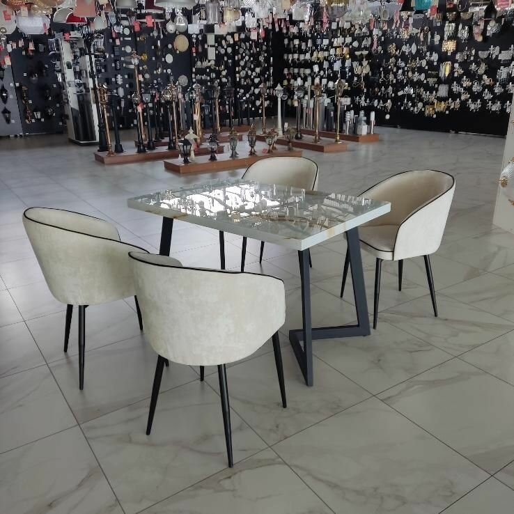 фото Стул Florencia (Флоренция), ткань Джес 01 с белым кантом, с поворотным механизмом