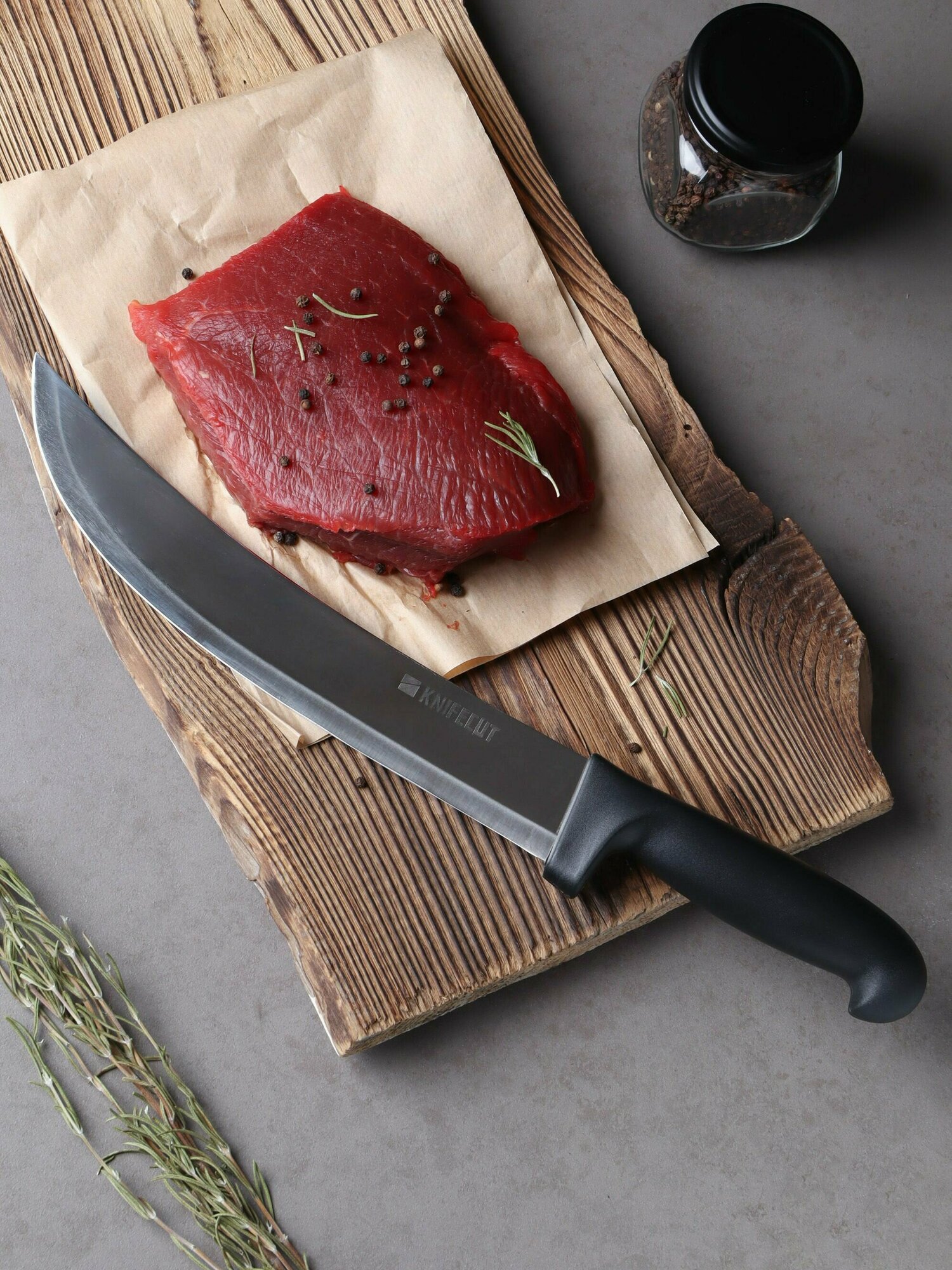 Нож разделочный KNIFECUT, для обвалки, разделки мяса, длина лезвия 25 см