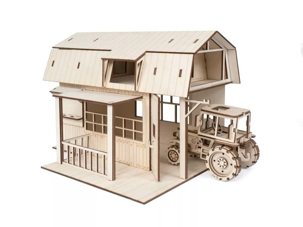 Сборная деревянная модель Lemmo Трактор - фото №12