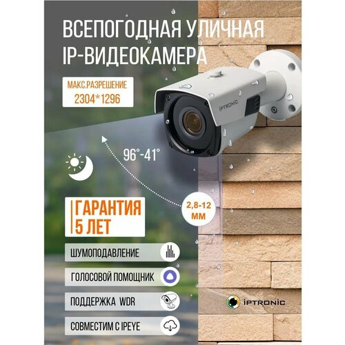 Купольная IP-видеокамера IPTRONIC IPT-IPL720BM28-12P 750000₽