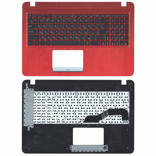 Клавиатура (топ-панель) для ноутбука Asus X540SC черная с красным топкейсом ODD для asus x540ubr x540ub x540u x540ua x540uv материнская плата для ноутбука x540ua оригинальная материнская плата w 4 гб 8 гб озу i3 i5 i7 4405u цп